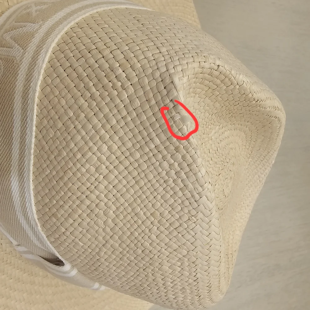 $345 Authentic MaxMara Urago Logo Ribbon Straw Hat in Cream - Picture 10 of 10